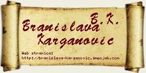 Branislava Karganović vizit kartica